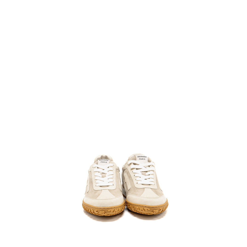 HERMES JET SNEAKER NAPPA/SUEDE GOATSKIN BLANC