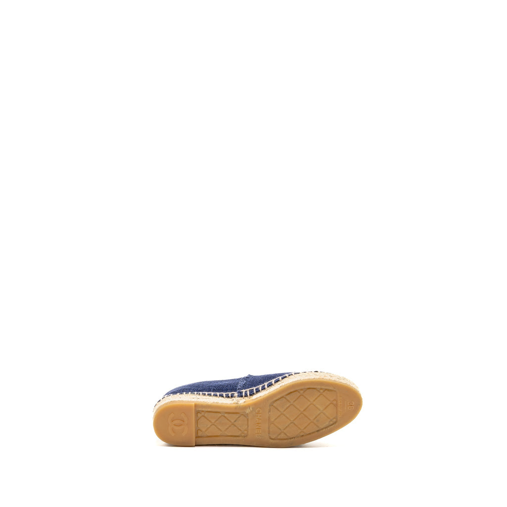 CHANEL ESPADRILLES LINEN BLUE/BLACK