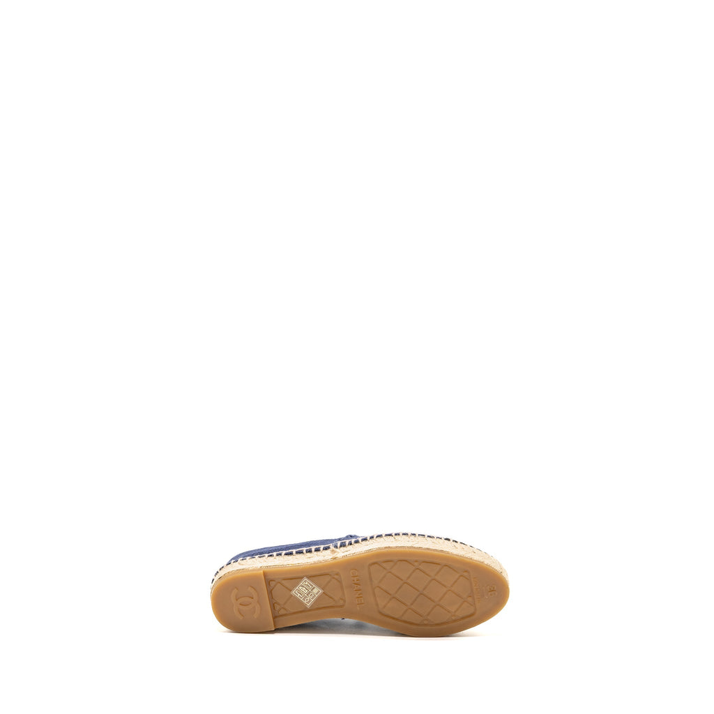 CHANEL ESPADRILLES LINEN BLUE/BLACK