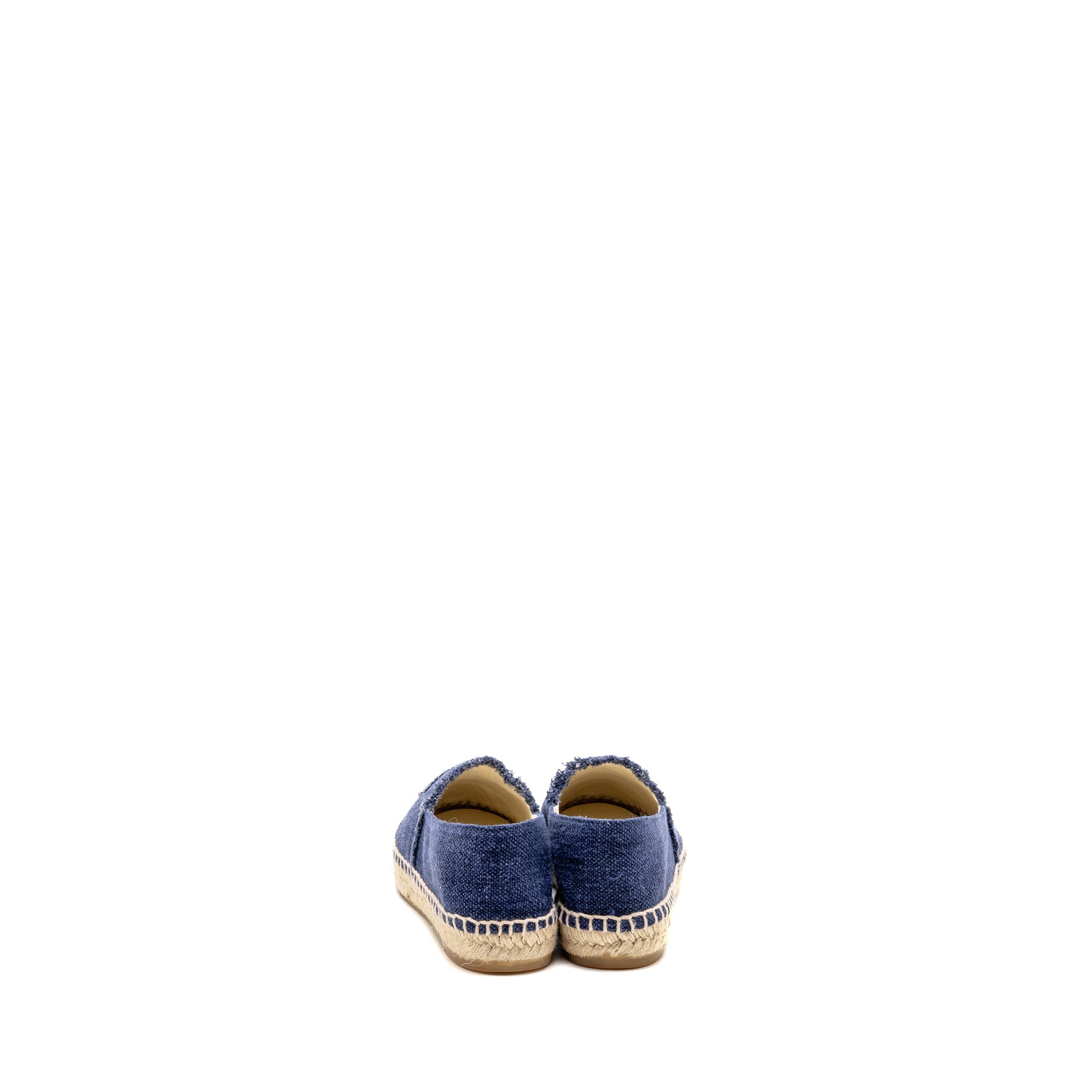 CHANEL ESPADRILLES LINEN BLUE/BLACK