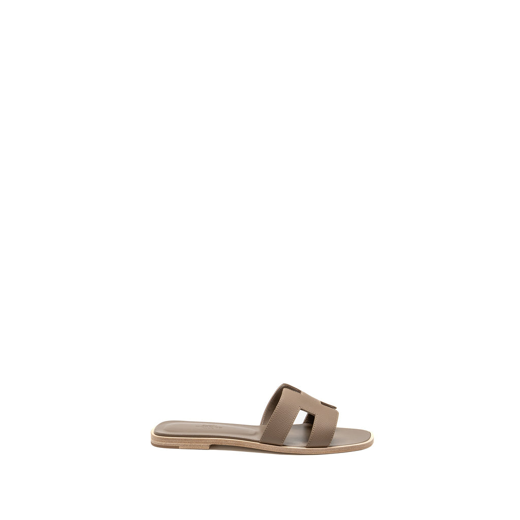 HERMES ORAN SANDALS EPSOM ETOUPE