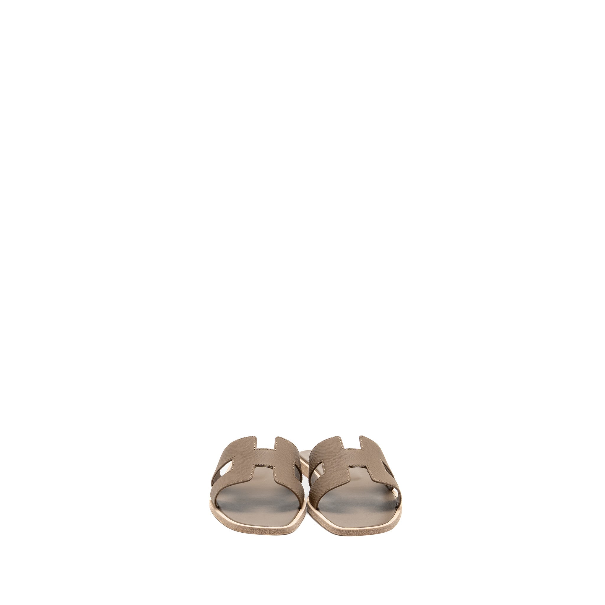 HERMES ORAN SANDALS EPSOM ETOUPE