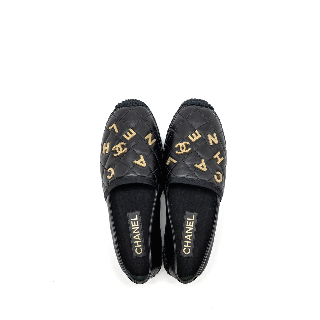 CHANEL ESPADRILLES LAMBSKIN/GROSGRAIN BLACK GHW
