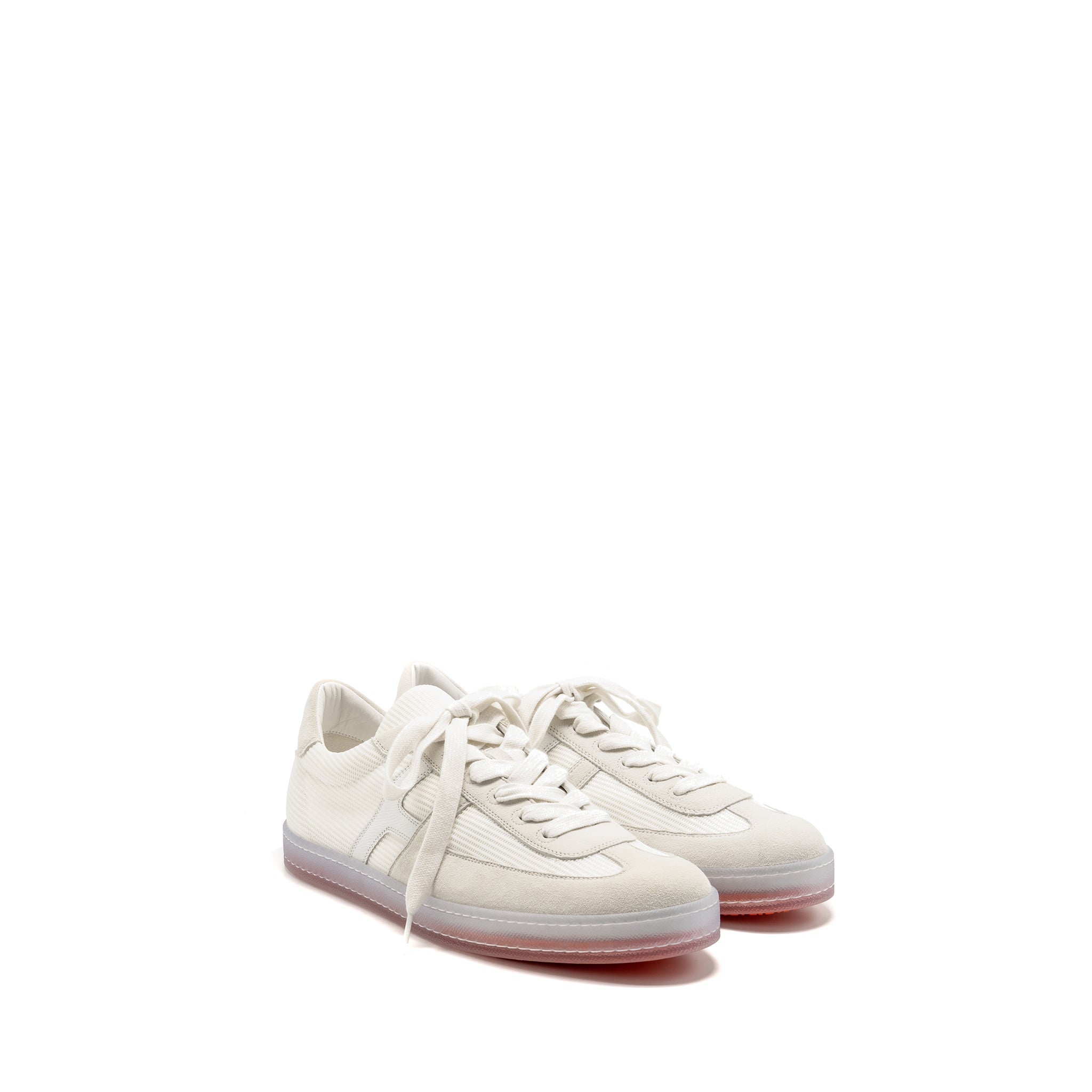 HERMES HOMME BOOMERANG SNEAKER MESH/ CALFSKIN/ SUEDE BLANC