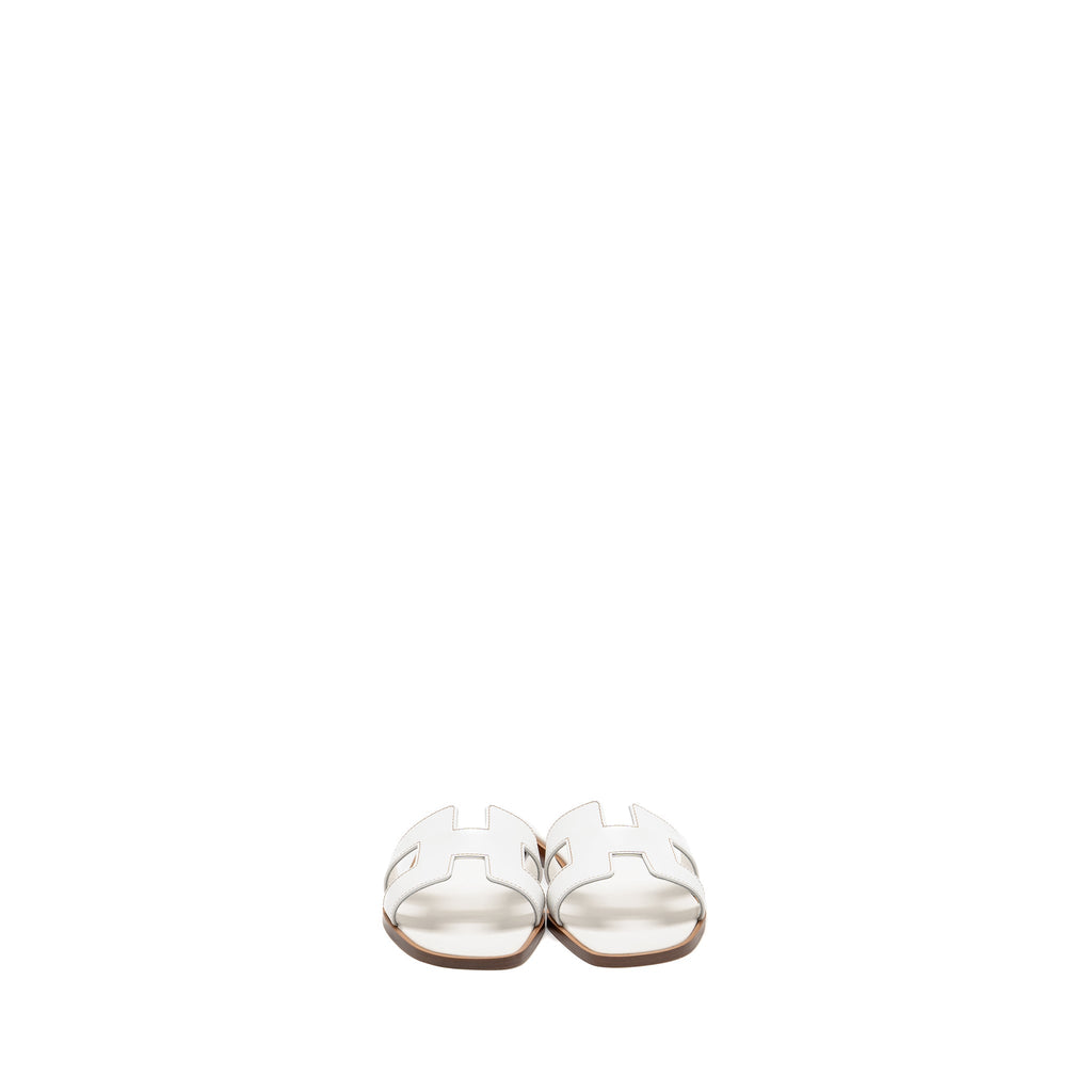 HERMES ORAN SANDALS BLANC PIQURES H
