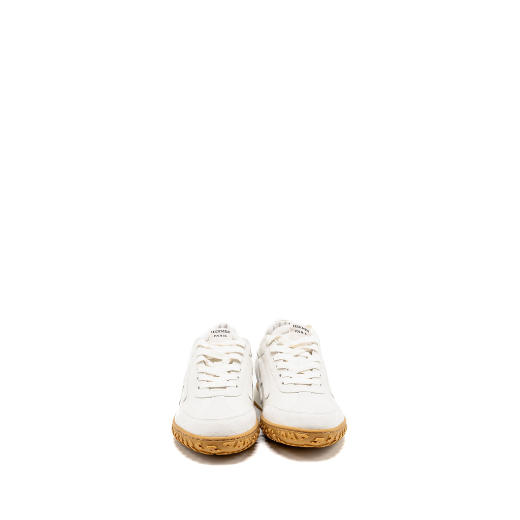 HERMES JET SNAKER NAPPA / SUEDE LEATHER BLANC