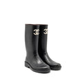 CHANEL 25B HIGH BOOTS CAOUTCHOUC BLACK