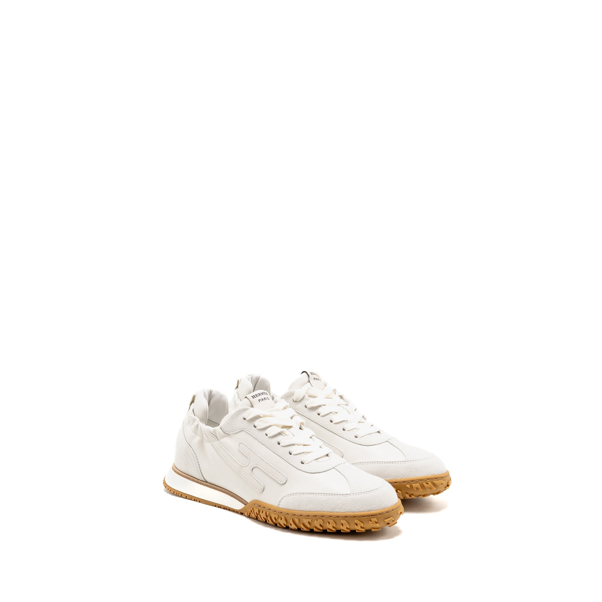 HERMES JET SNAKER NAPPA / SUEDE LEATHER BLANC