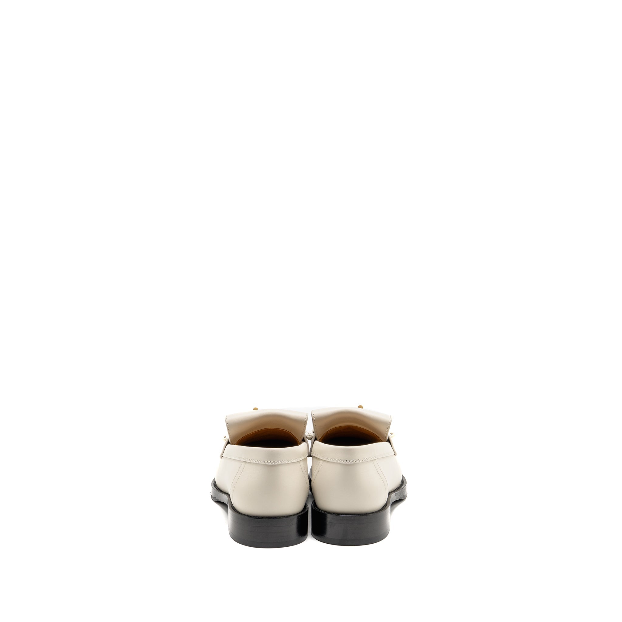 HERMES MOCASSINS IMPACT LOAFERS CALFSKIN BLANC DE PARIS GHW