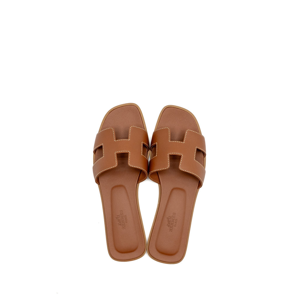 HERMES ORAN SANDAL CALFSKIN GOLD