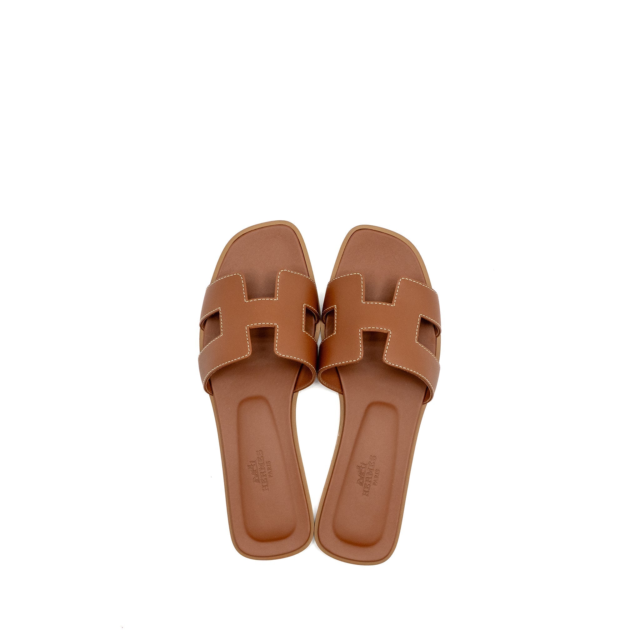 HERMES ORAN SANDAL CALFSKIN GOLD