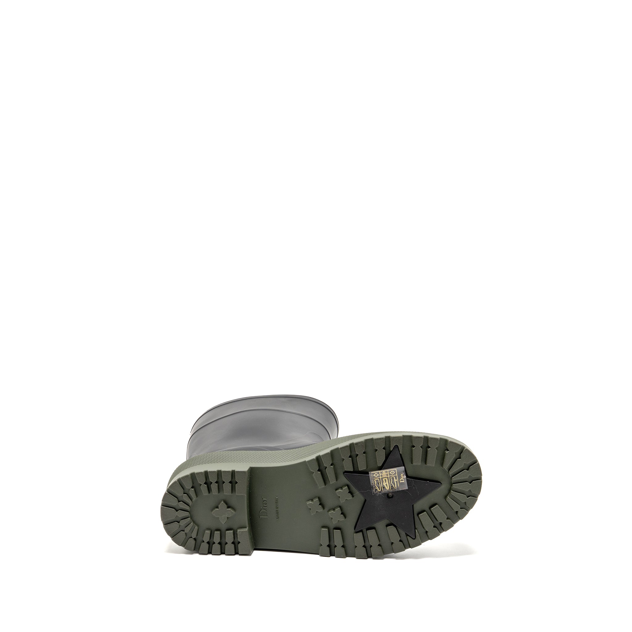 DIOR DIORUNION RAIN BOOT RUBBER BLACK/DARK GREEN