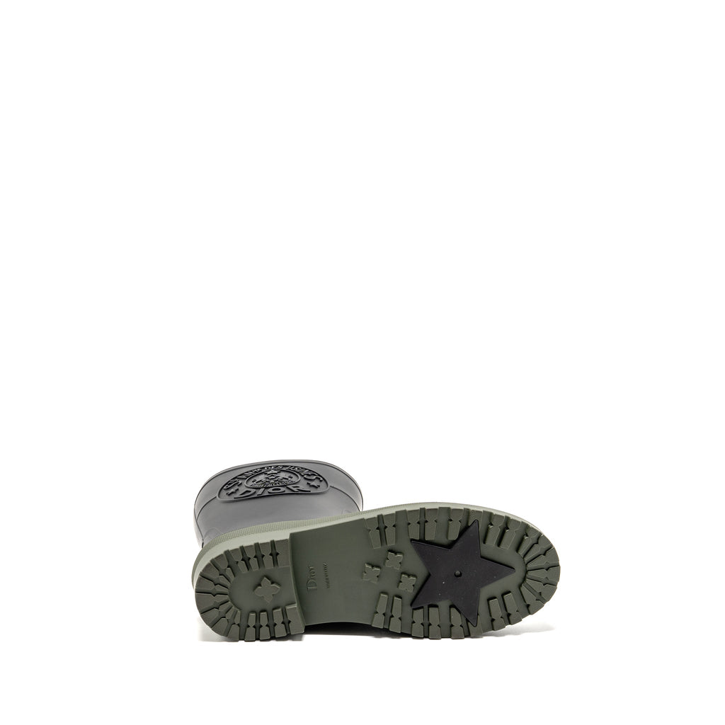 DIOR DIORUNION RAIN BOOT RUBBER BLACK/DARK GREEN