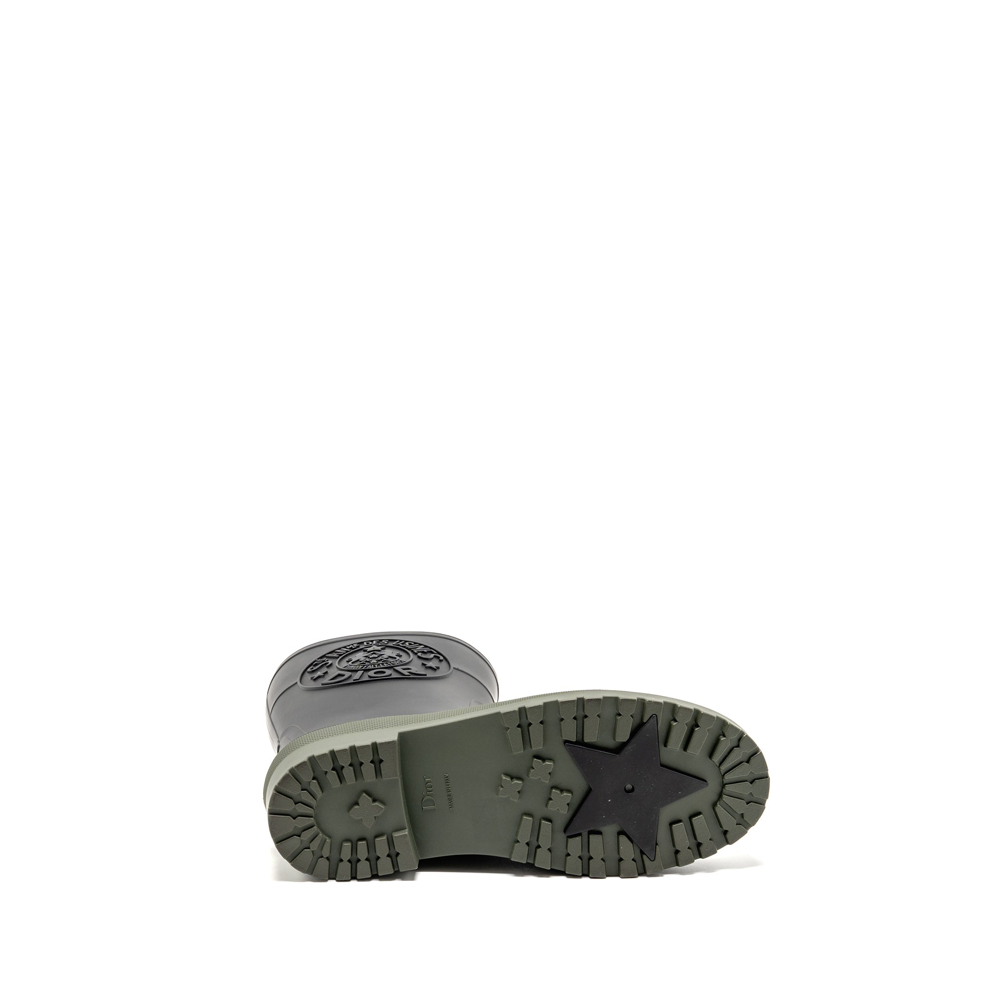 DIOR DIORUNION RAIN BOOT RUBBER BLACK/DARK GREEN