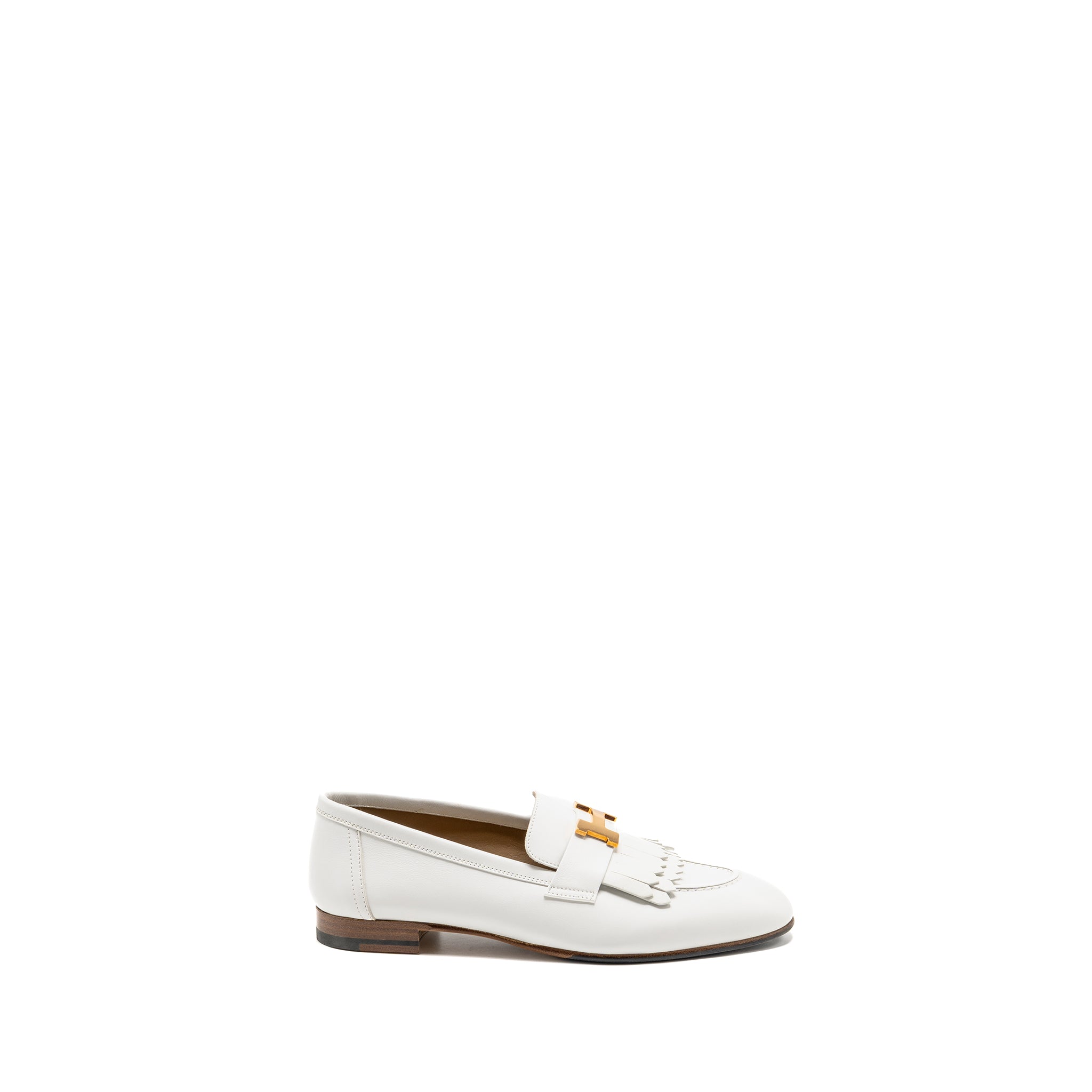 HERMES ROYAL LOAFER CALFSKIN WHITE RGHW