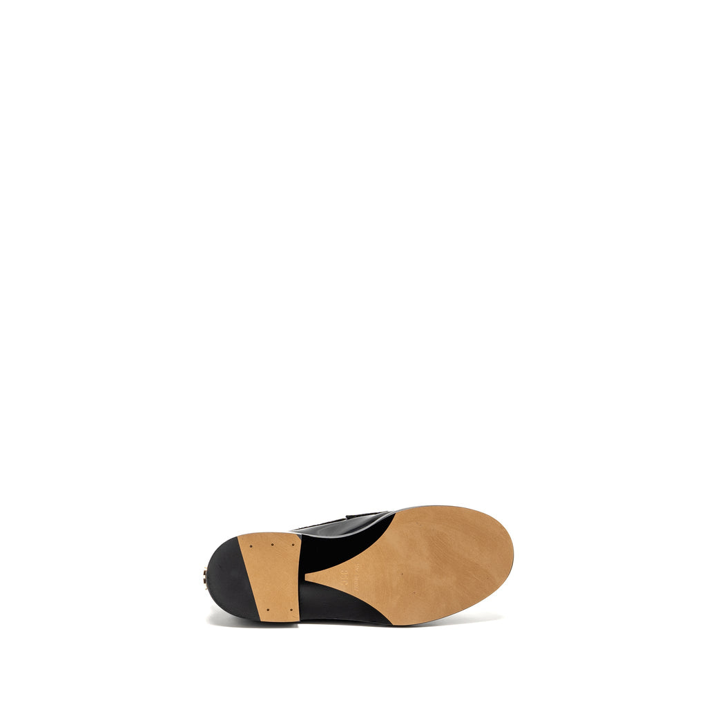 CHANEL LETTER LOAFER SHINY CALFSKIN BLACK LGHW