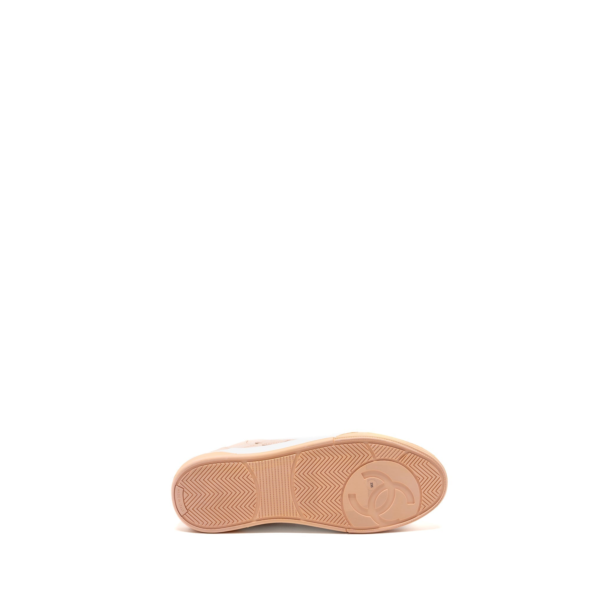 CHANEL CC LOGO SNEAKERS COTTON LIGHT PINK/WHITE