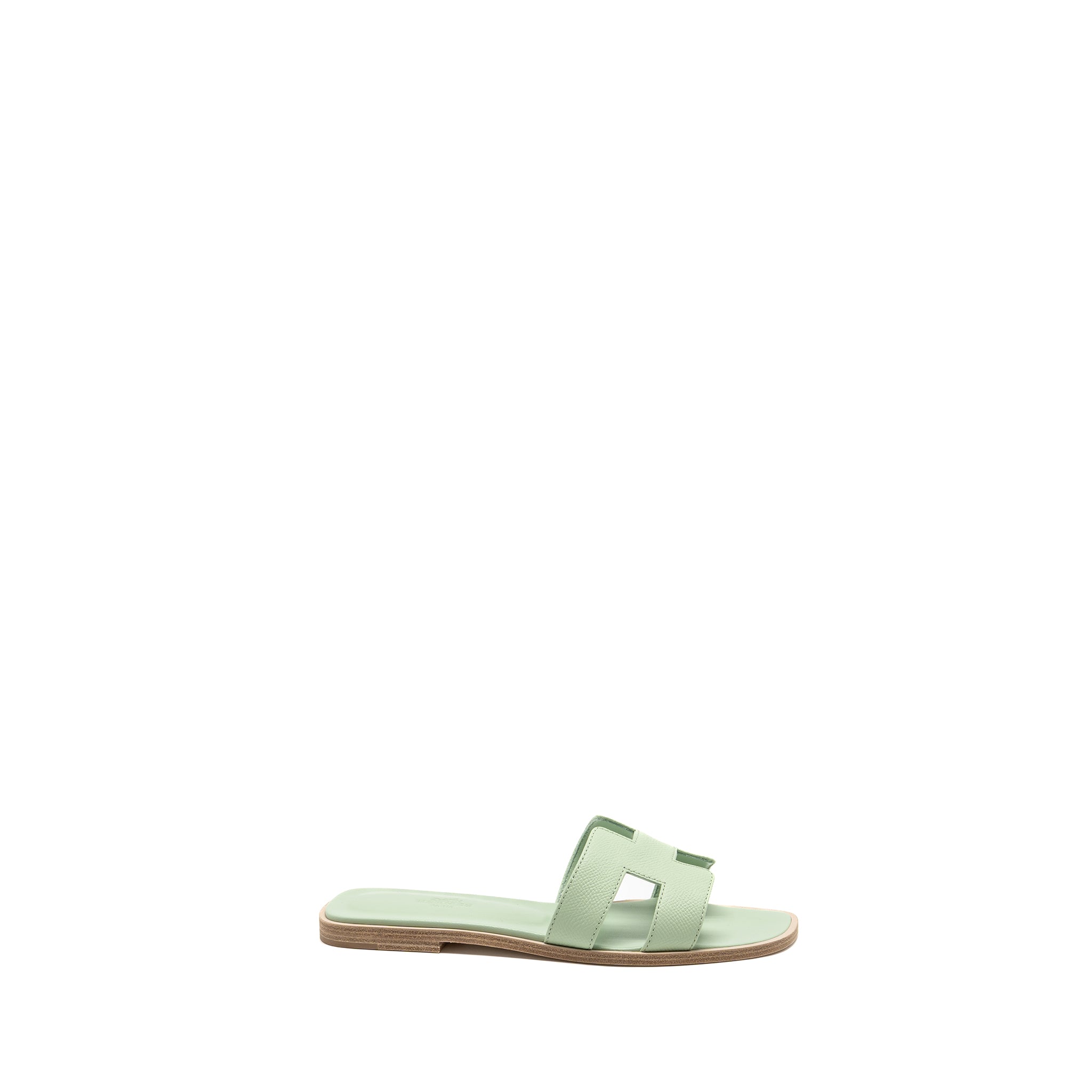 HERMES ORAN SANDALS CALFSKIN VERT JADE