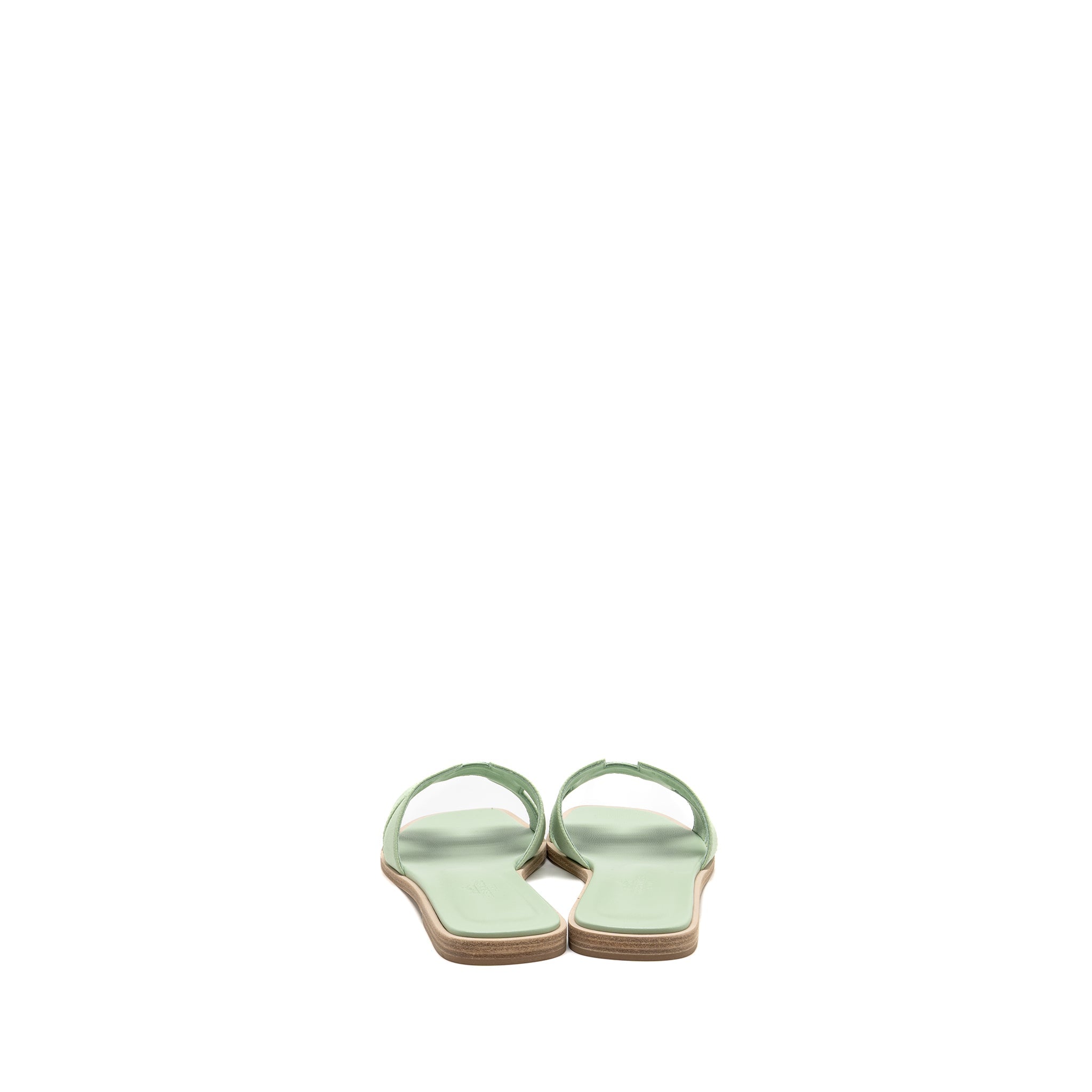 HERMES ORAN SANDALS CALFSKIN VERT JADE
