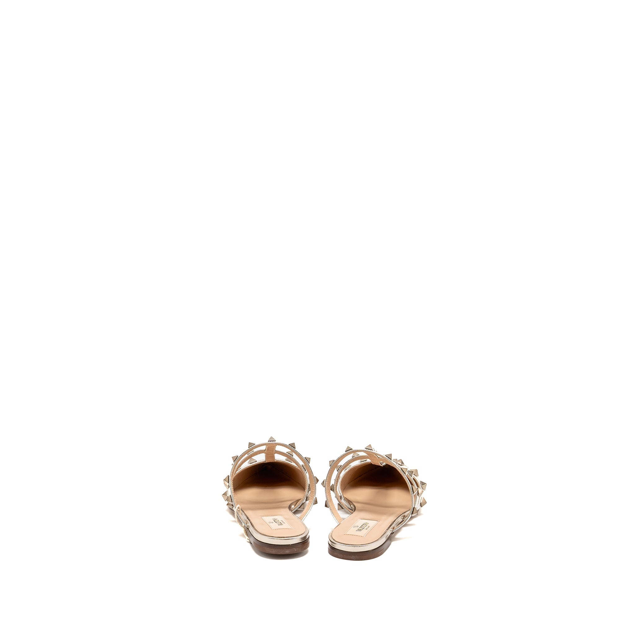 VALENTINO GARAVANI ROCKSTUD SLIPPERS CALFSKIN GOLD