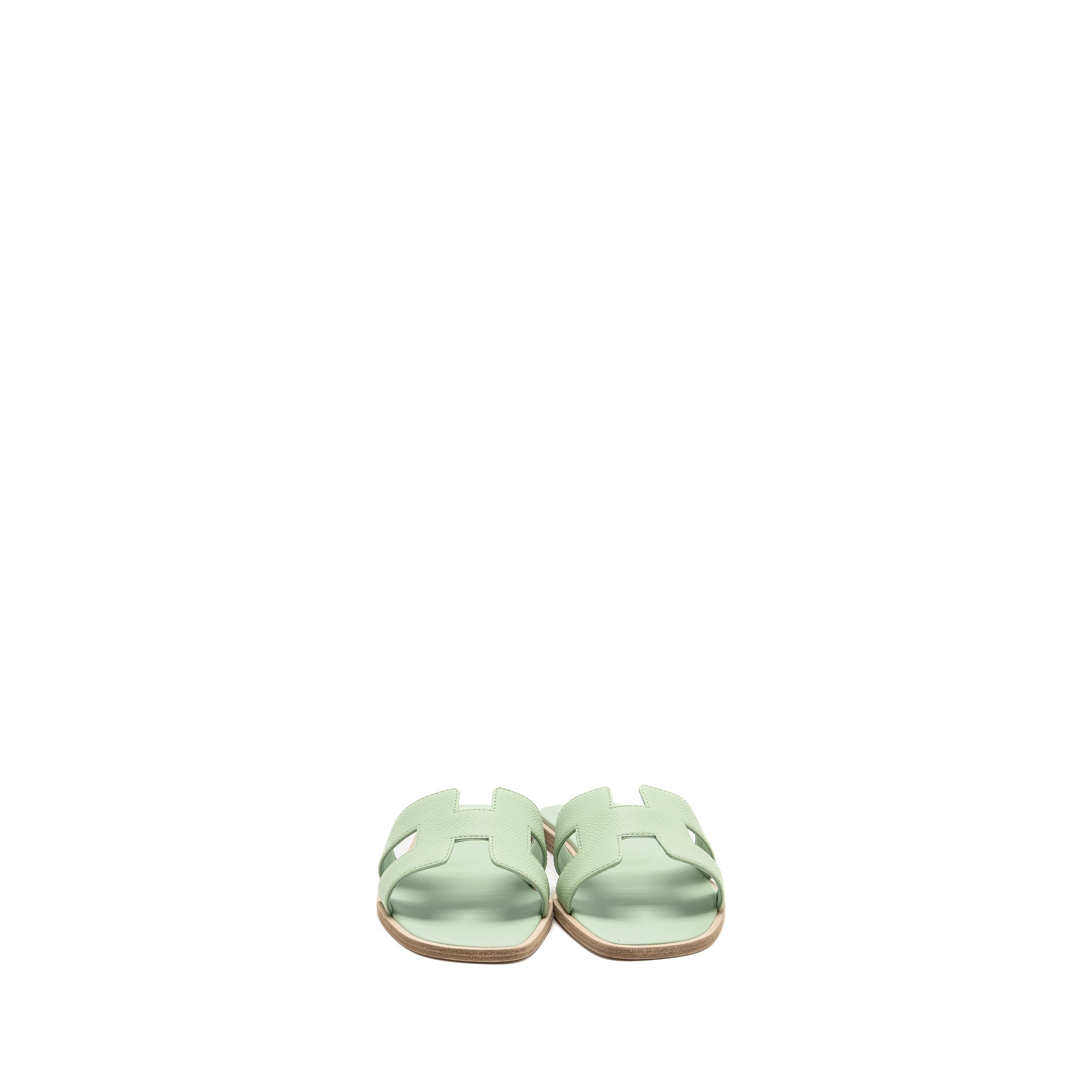 HERMES ORAN SANDALS CALFSKIN VERT JADE