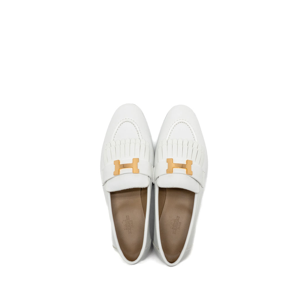 HERMES ROYAL LOAFER CALFSKIN WHITE RGHW