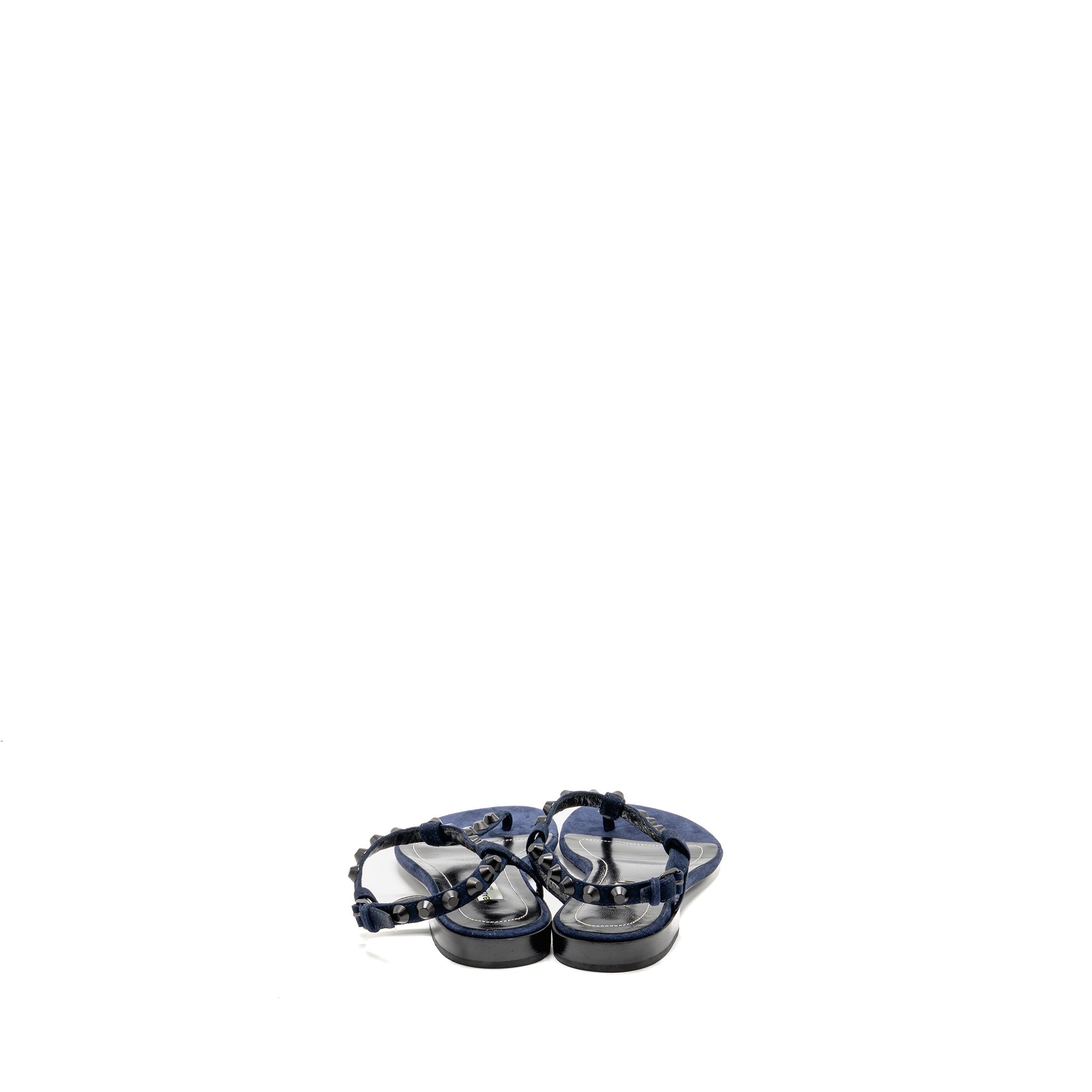 BALENCIAGA FLAT SANDALS SUEDE NAVY