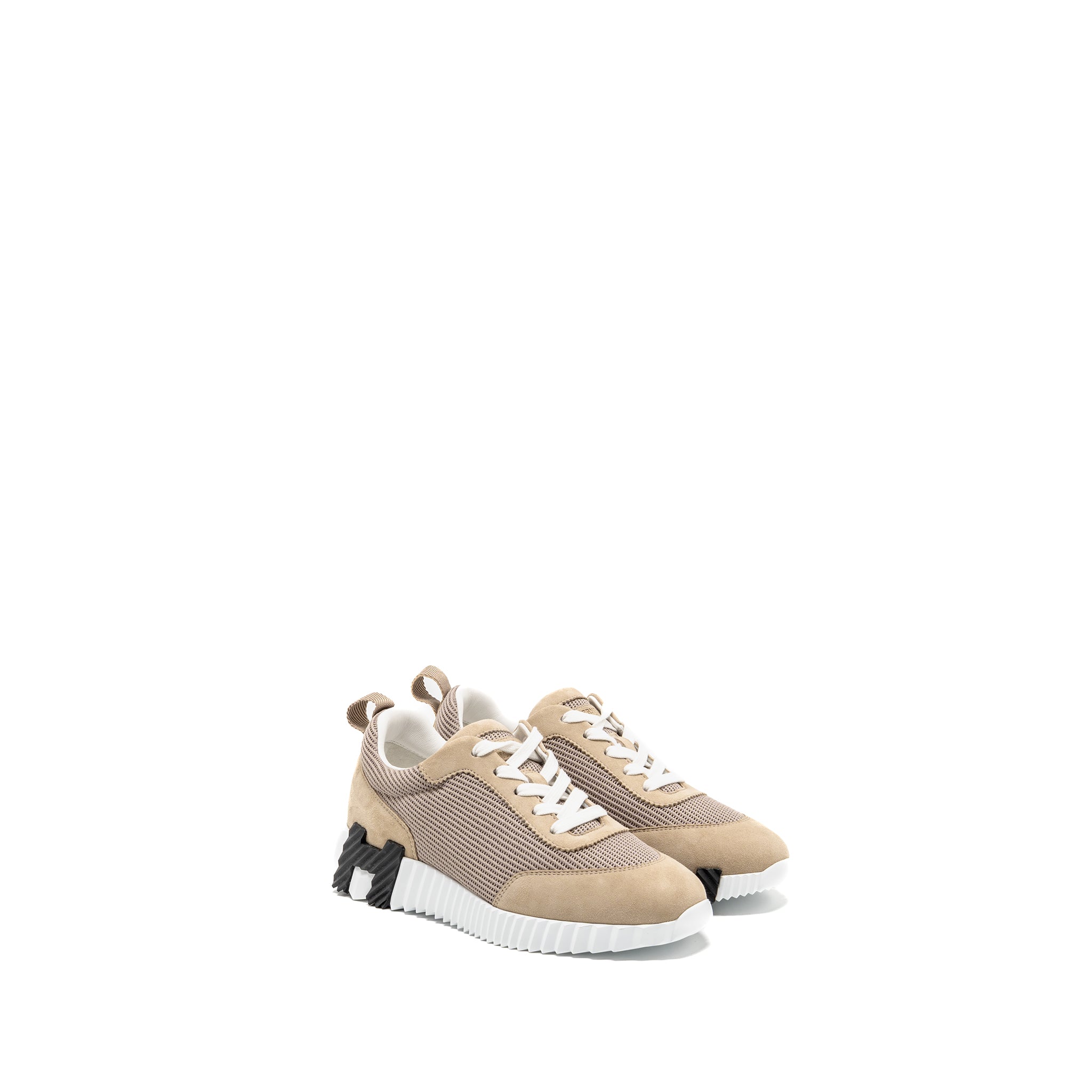 HERMES BOUNCING SNEAKER MESH/SUEDE GOATSKIN BEIGE CAMEL