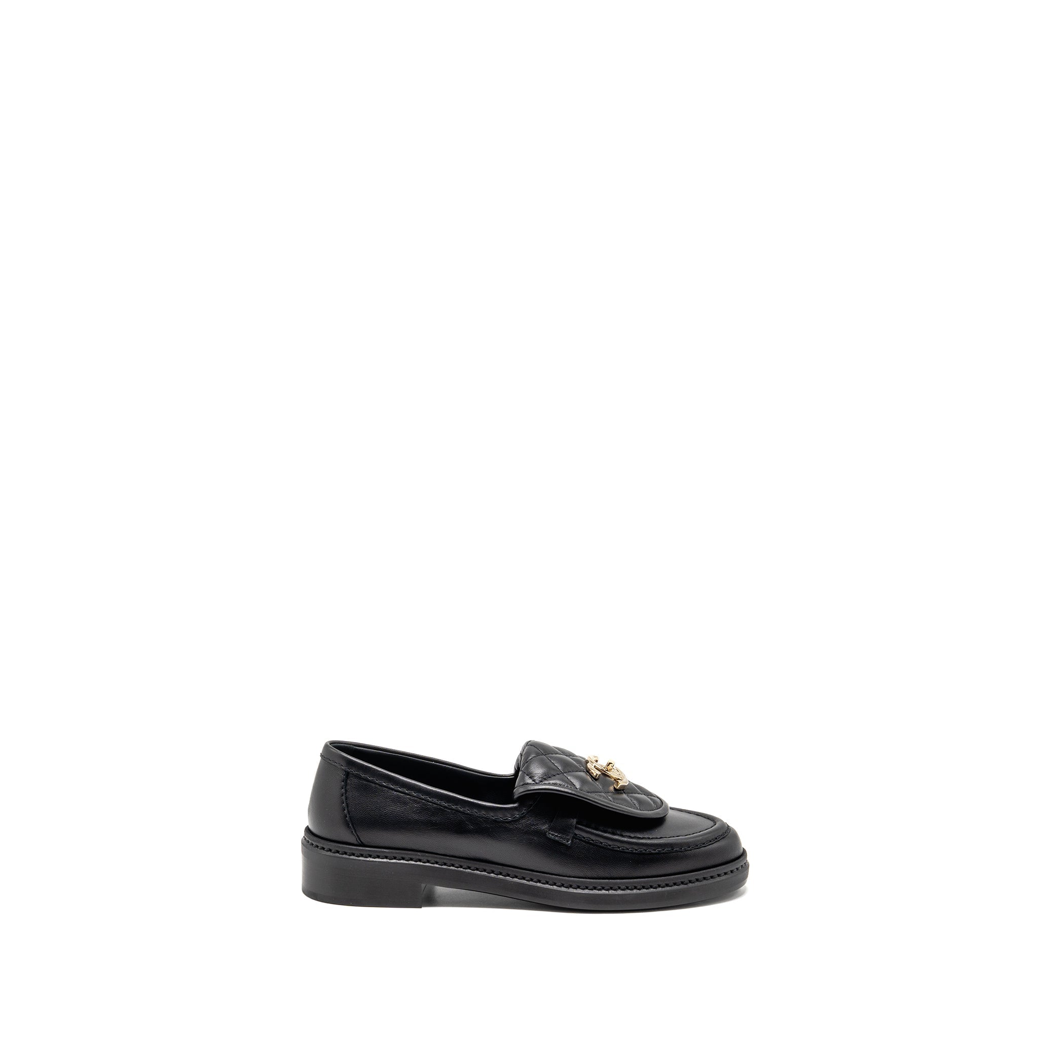 CHANEL TURNLOCK LOAFER LAMBSKIN BLACK LGHW