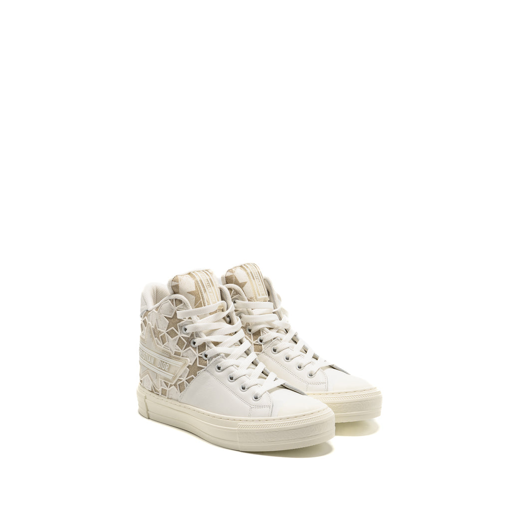 DIOR WALK’N’DIOR HIGHTOP STAR SNEAKER LEATHER GOLD/WHITE