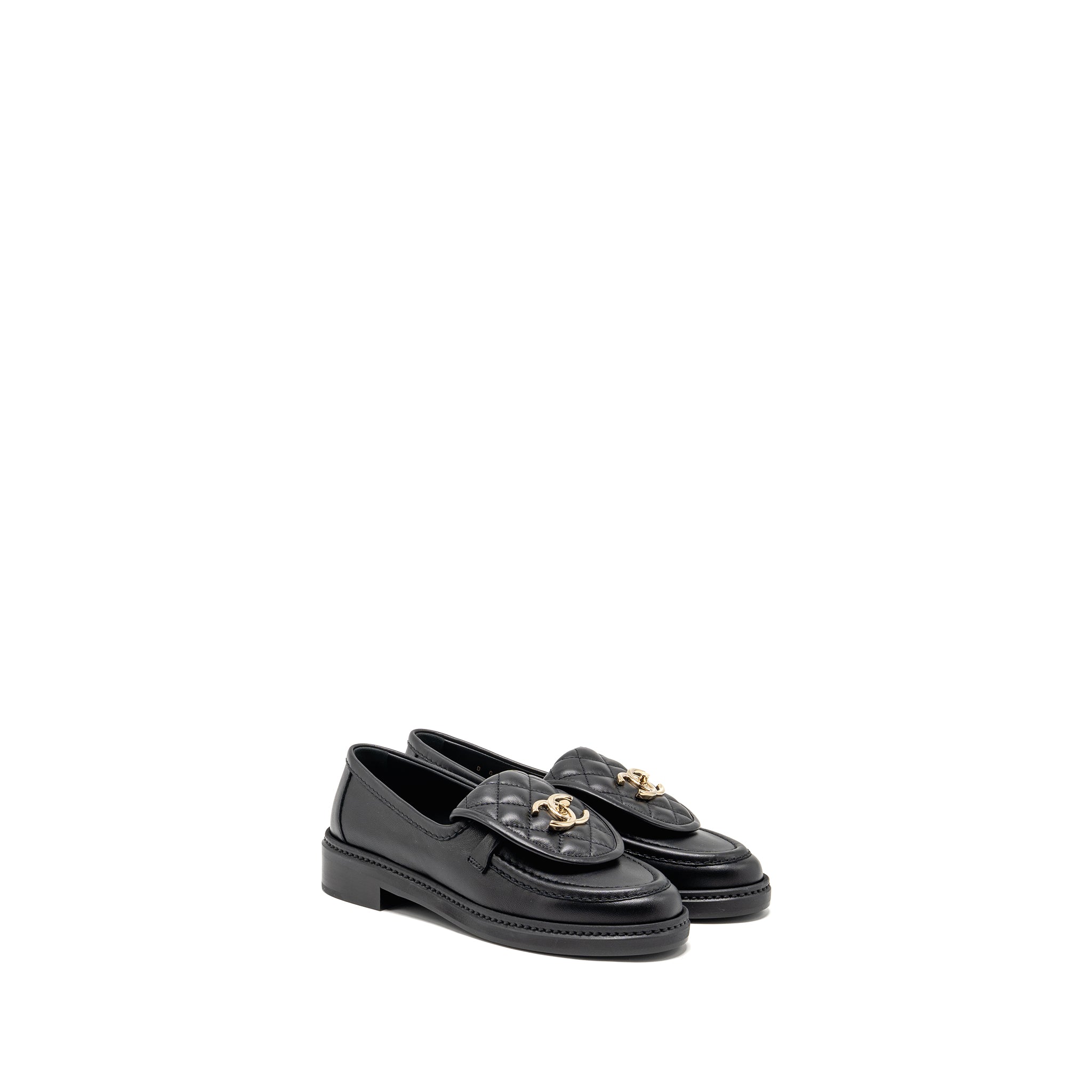 CHANEL TURNLOCK LOAFER LAMBSKIN BLACK LGHW