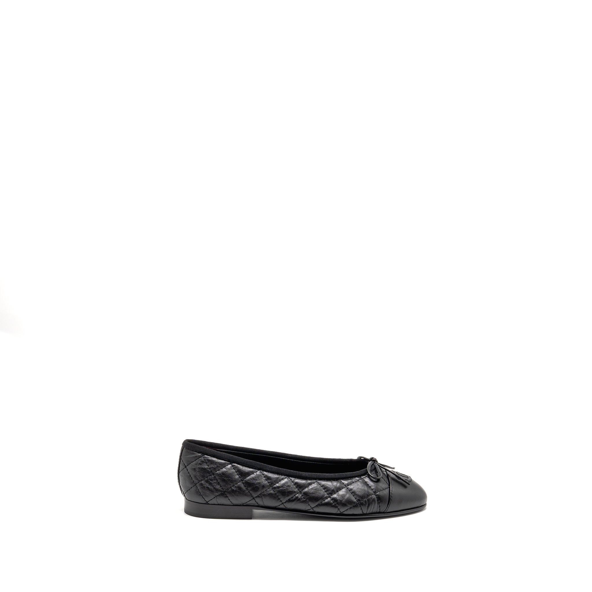 CHANEL BALLERINAS AGED CALFSKIN BLACK
