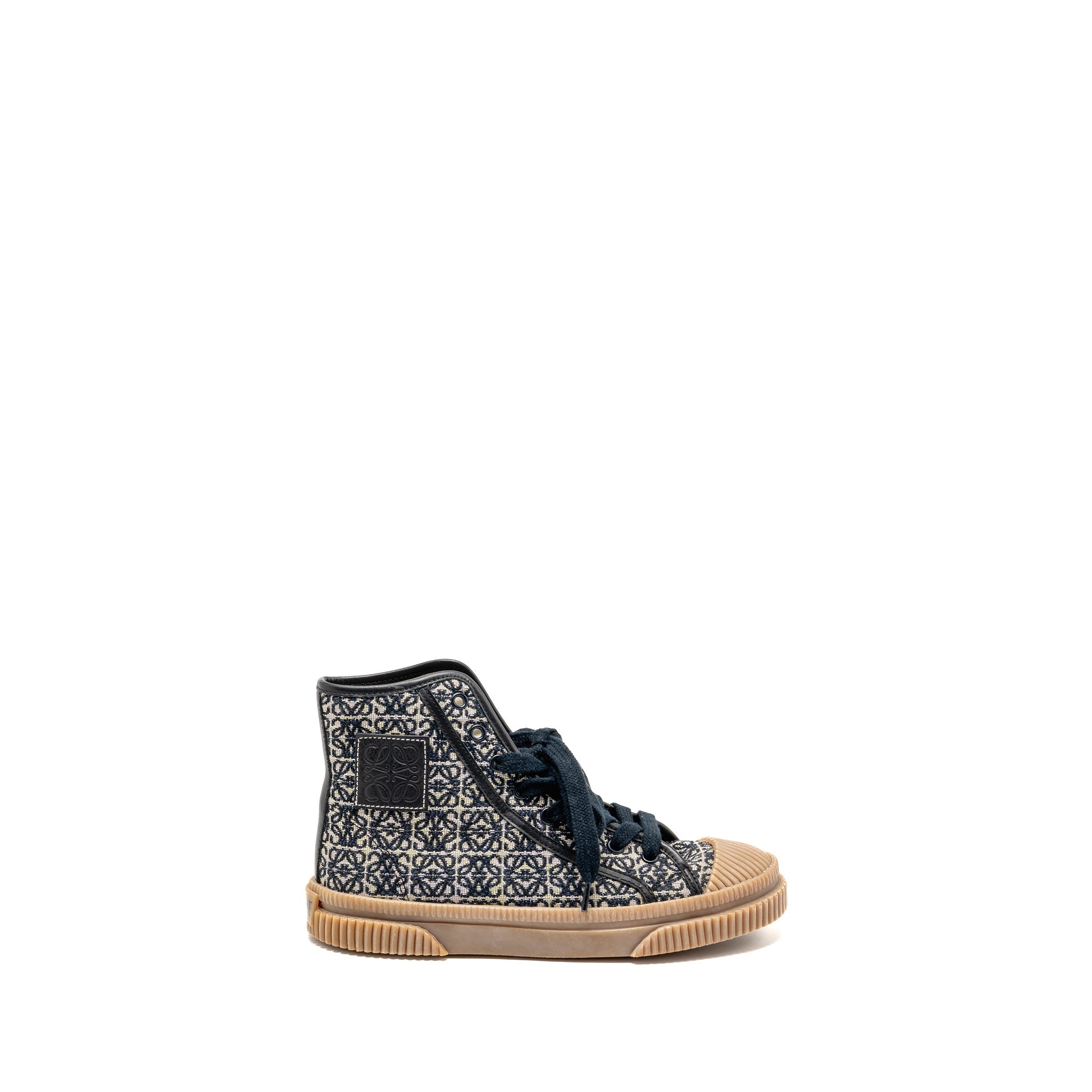 LOEWE ANAGRAM JACQUARD HIGH TOP SNEAKER BLACK/WHITE