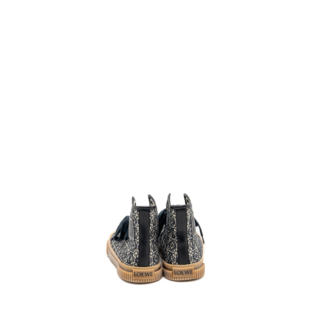 LOEWE ANAGRAM JACQUARD HIGH TOP SNEAKER BLACK/WHITE