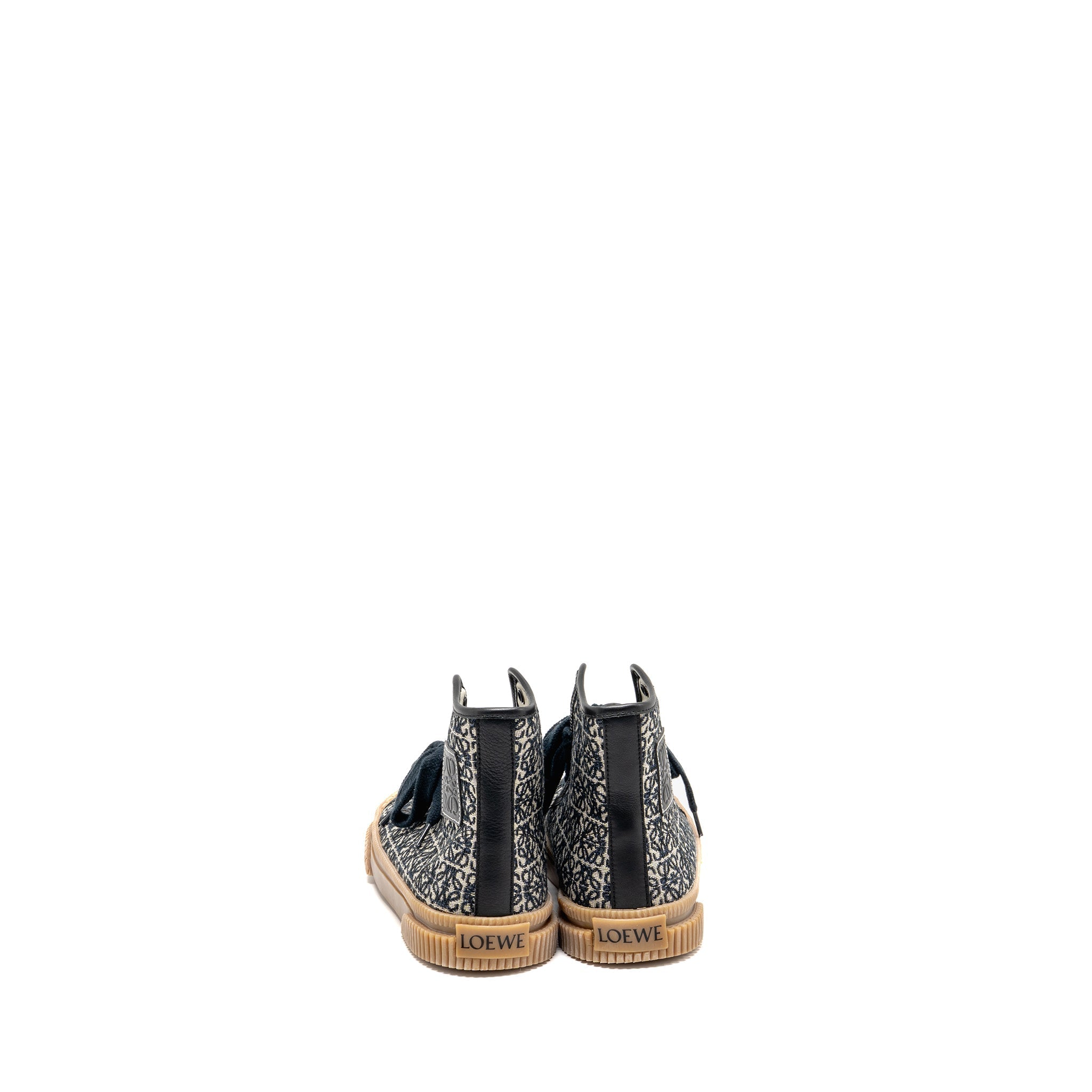 LOEWE ANAGRAM JACQUARD HIGH TOP SNEAKER BLACK/WHITE