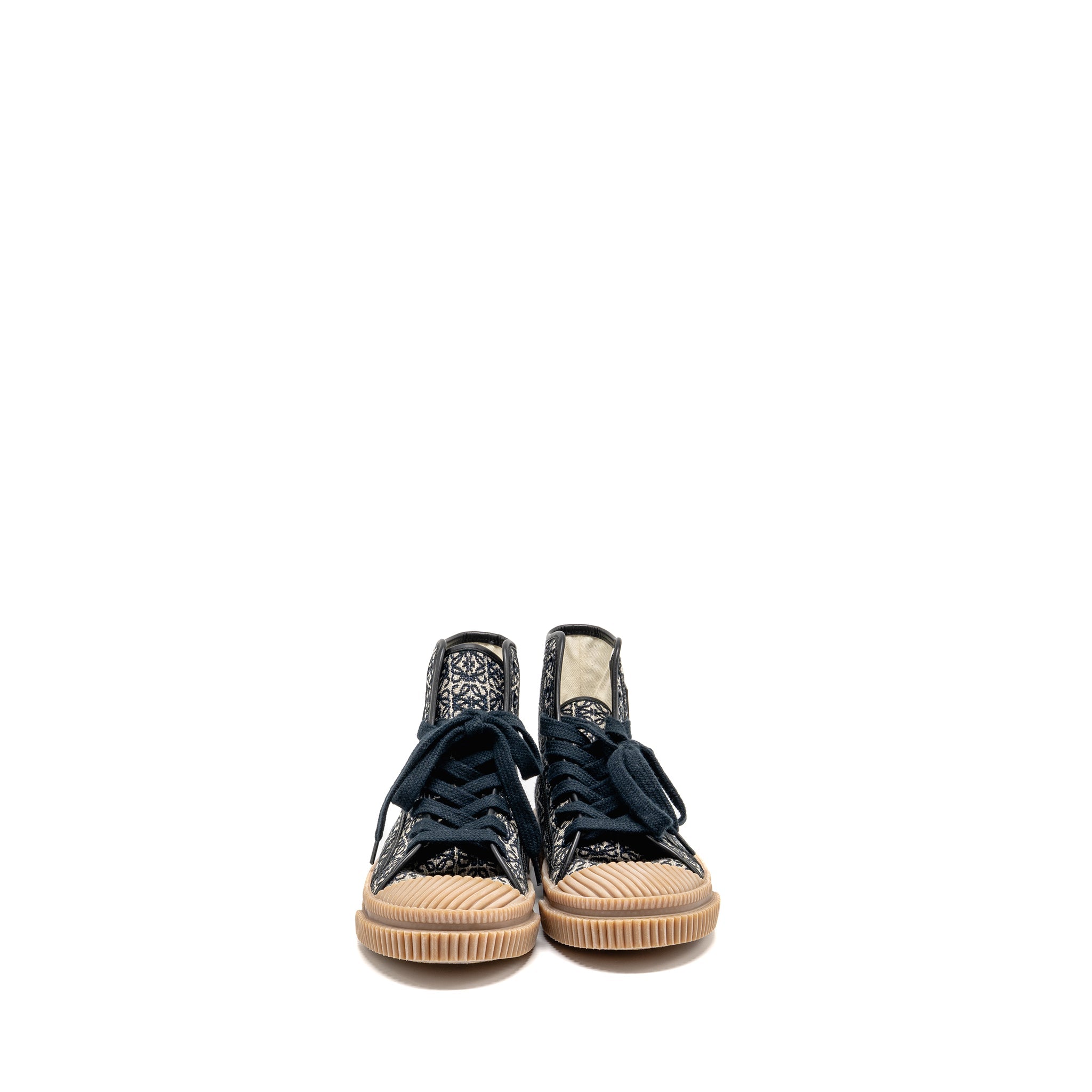 LOEWE ANAGRAM JACQUARD HIGH TOP SNEAKER BLACK/WHITE