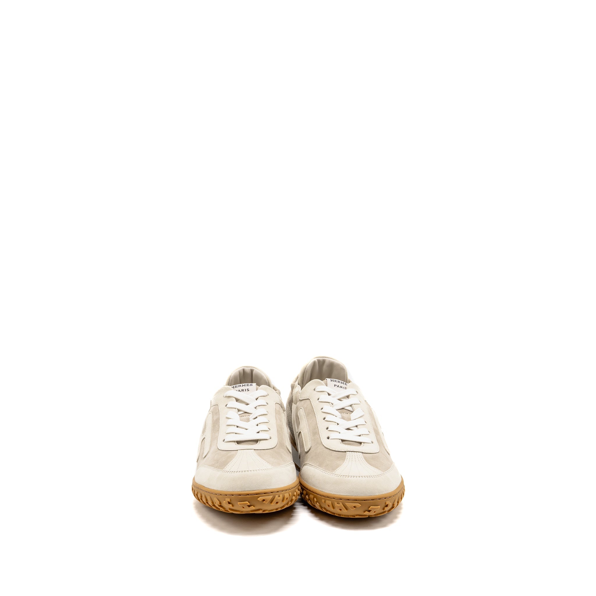 HERMES FEMME JET SNEAKER SUEDE GOATSKIN BEIGE ESQUISSE/GLAISE