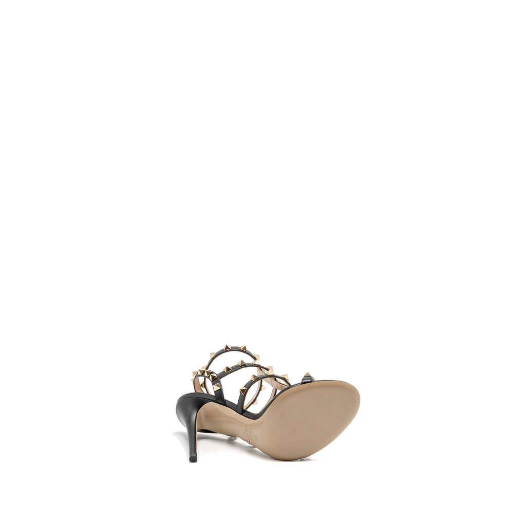 VALENTINO ROCKSTUD SANDAL 10CM HEEL CALFSKIN BLACK LGHW