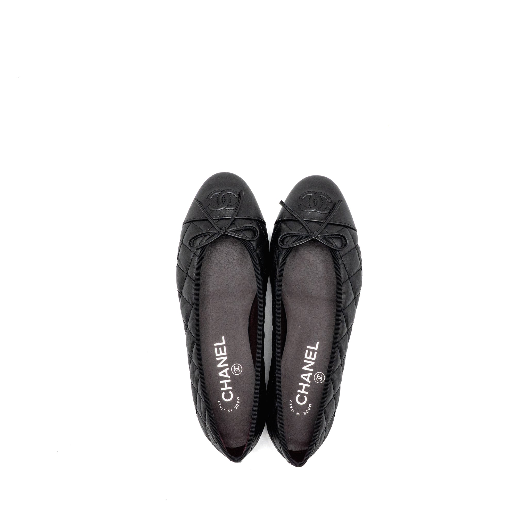CHANEL BALLERINAS AGED CALFSKIN BLACK