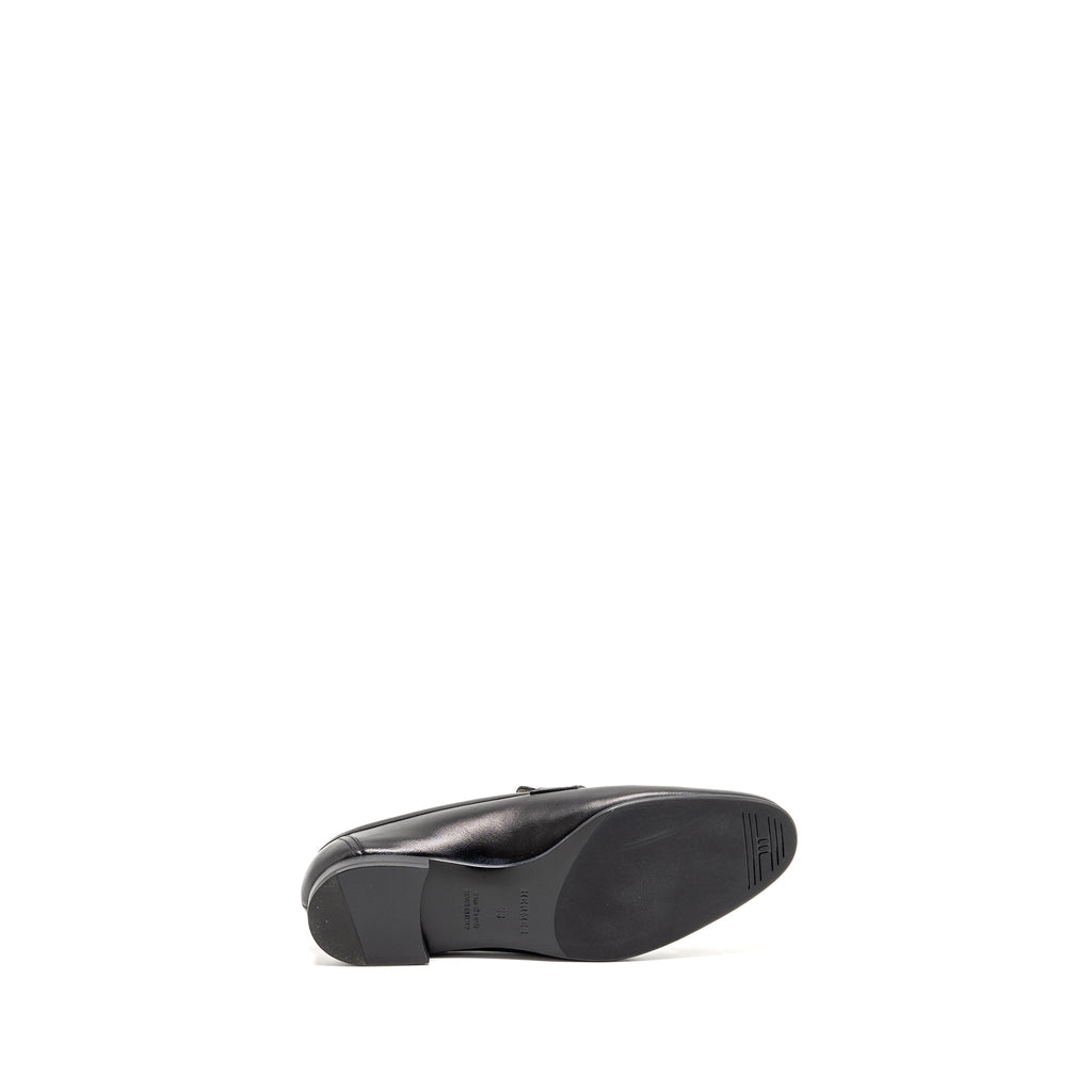 HERMES PARIS LOAFER LEATHER BLACK WITH ENAMEL HARDWARE