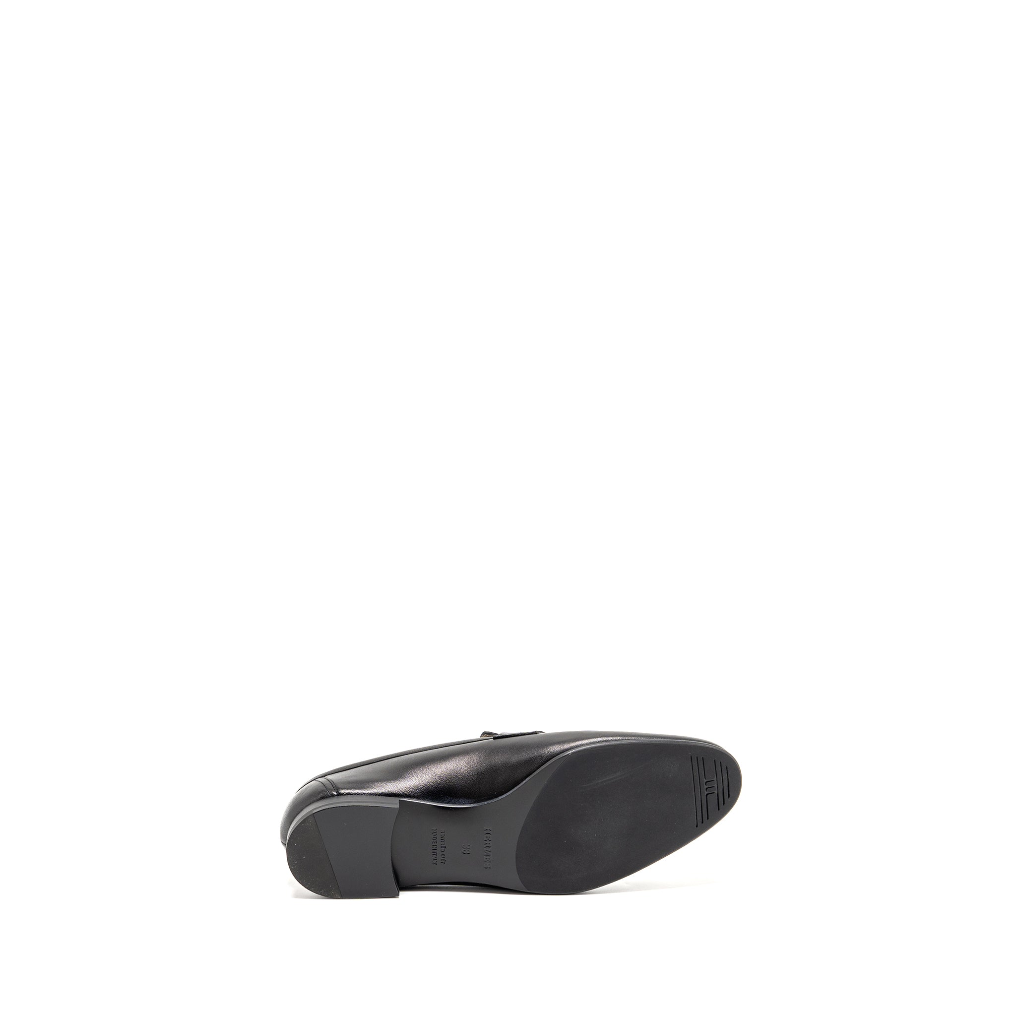 HERMES PARIS LOAFER LEATHER BLACK WITH ENAMEL HARDWARE