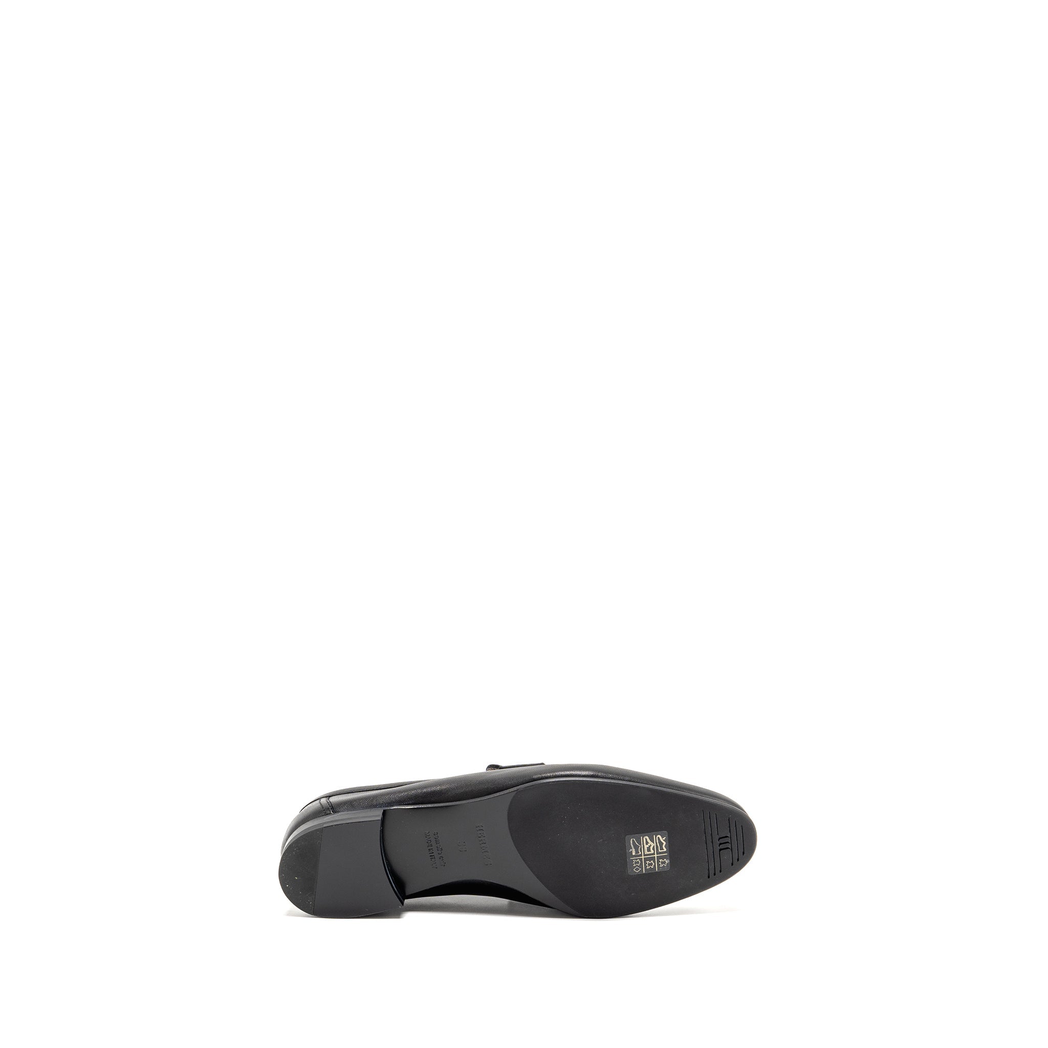 HERMES PARIS LOAFER LEATHER BLACK WITH ENAMEL HARDWARE