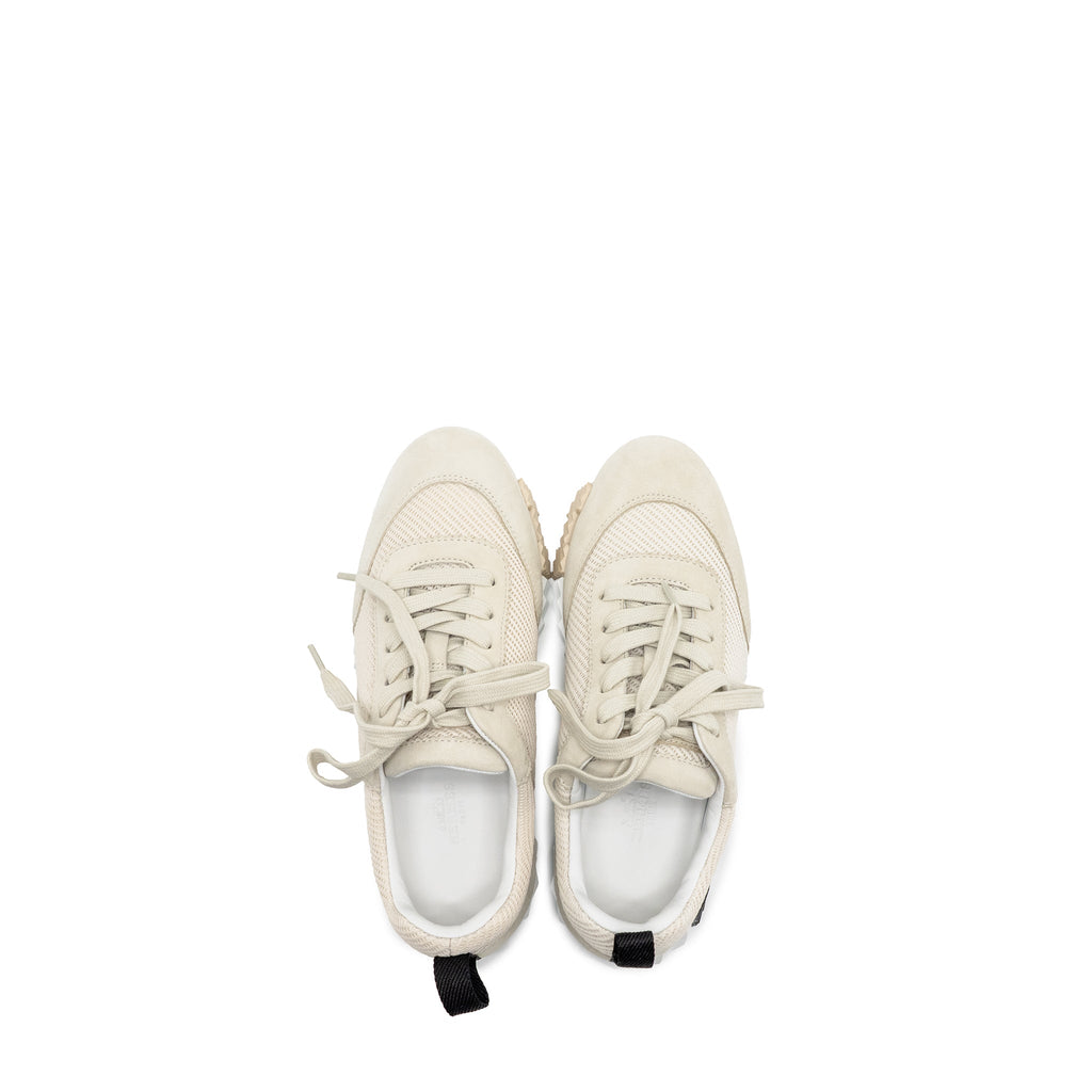 HERMES FEMME BOUNCING SNEAKER MESH/SUEDE BEIGE