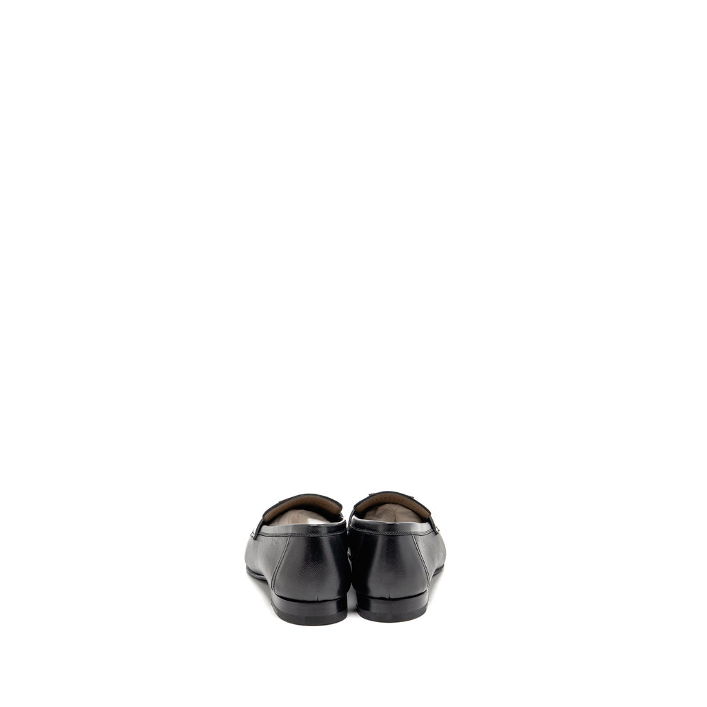 HERMES PARIS LOAFER LEATHER BLACK WITH ENAMEL HARDWARE