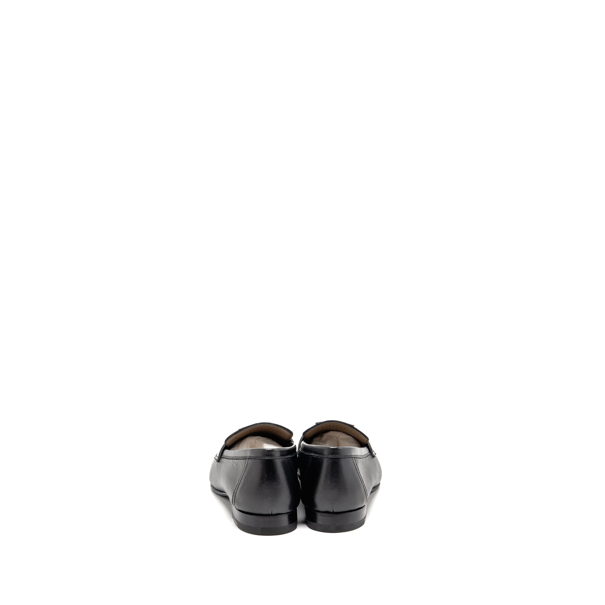 HERMES PARIS LOAFER LEATHER BLACK WITH ENAMEL HARDWARE