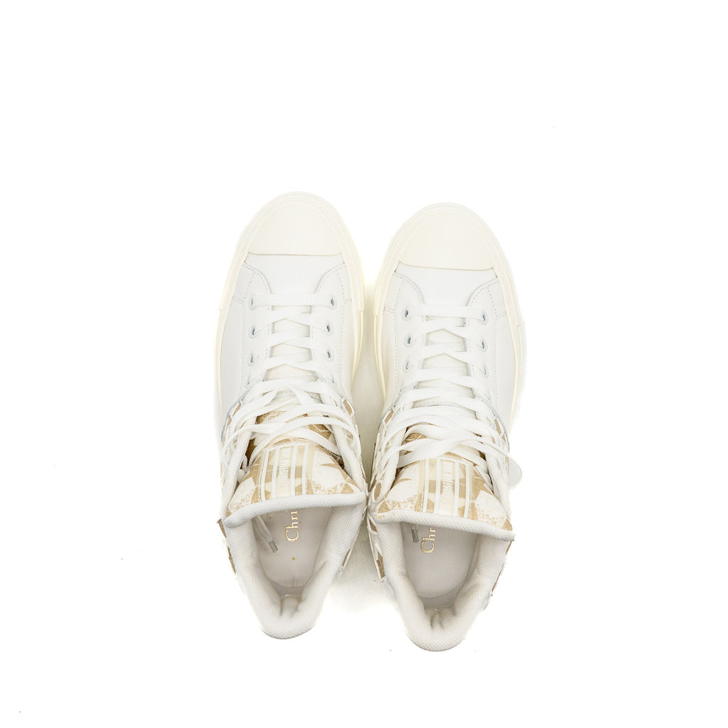 DIOR WALK’N’DIOR HIGHTOP STAR SNEAKER LEATHER GOLD/WHITE
