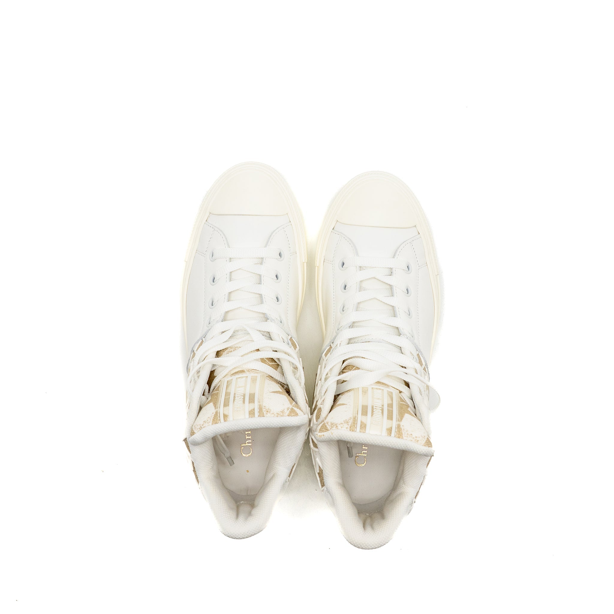 DIOR WALK’N’DIOR HIGHTOP STAR SNEAKER LEATHER GOLD/WHITE
