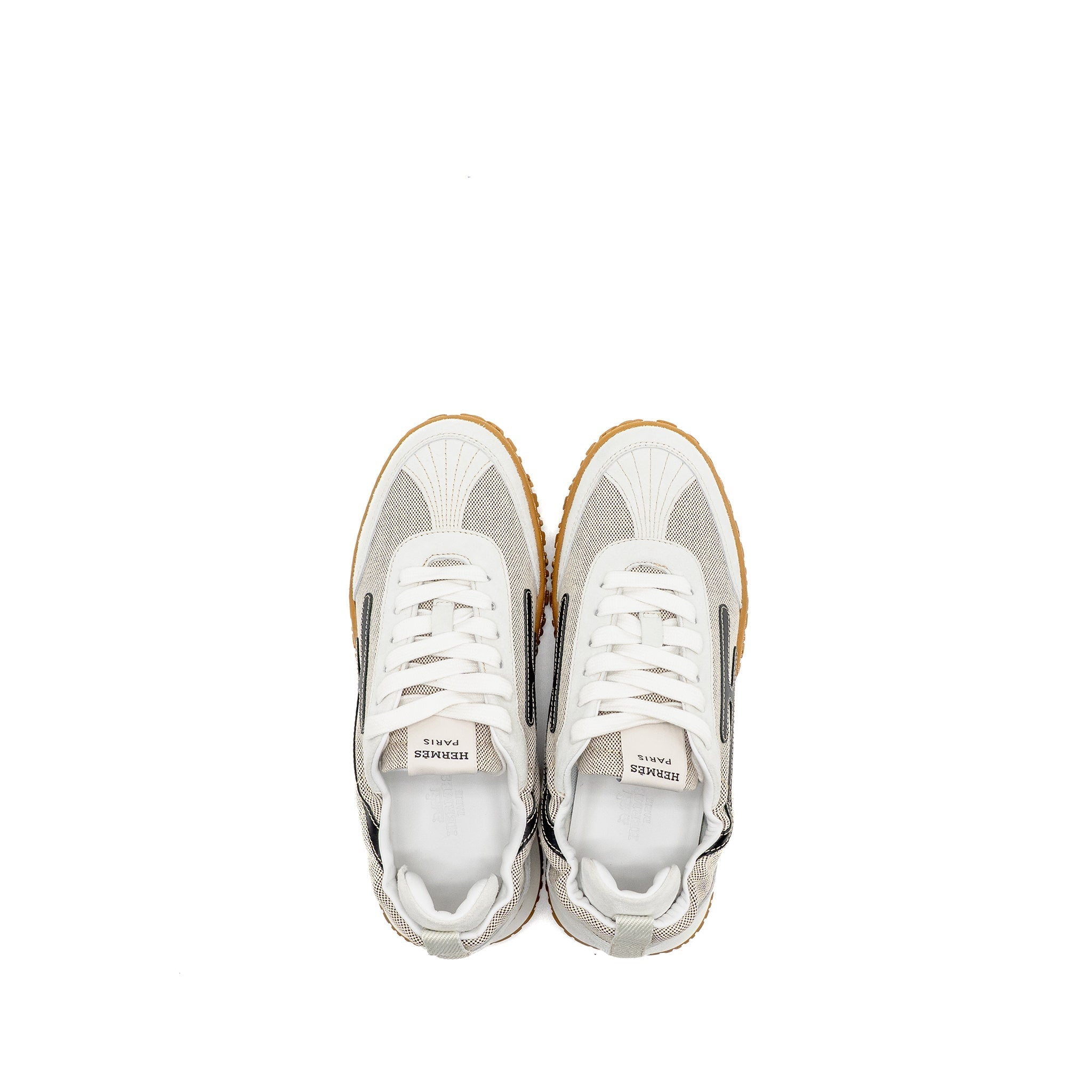 HERMES JET SNEAKER CANVAS/SUEDE GOATSKIN/CALFSKIN MULTICOLOUR PRUNOIR