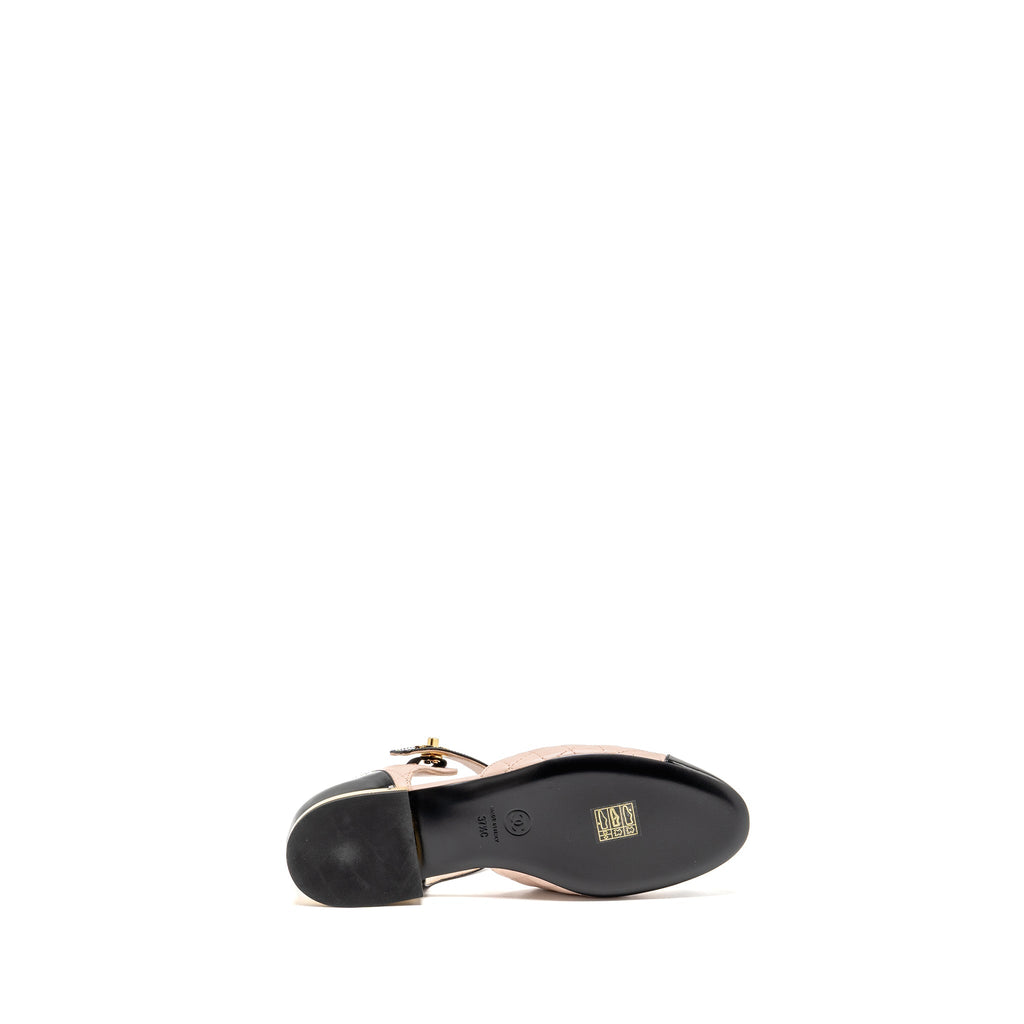 CHANEL MARY JANES BALLET FLATS LEATHER/PATENT BLACK/LIGHT PINK GHW