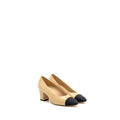 CHANEL PUMP LAMBSKIN BEIGE / BLACK
